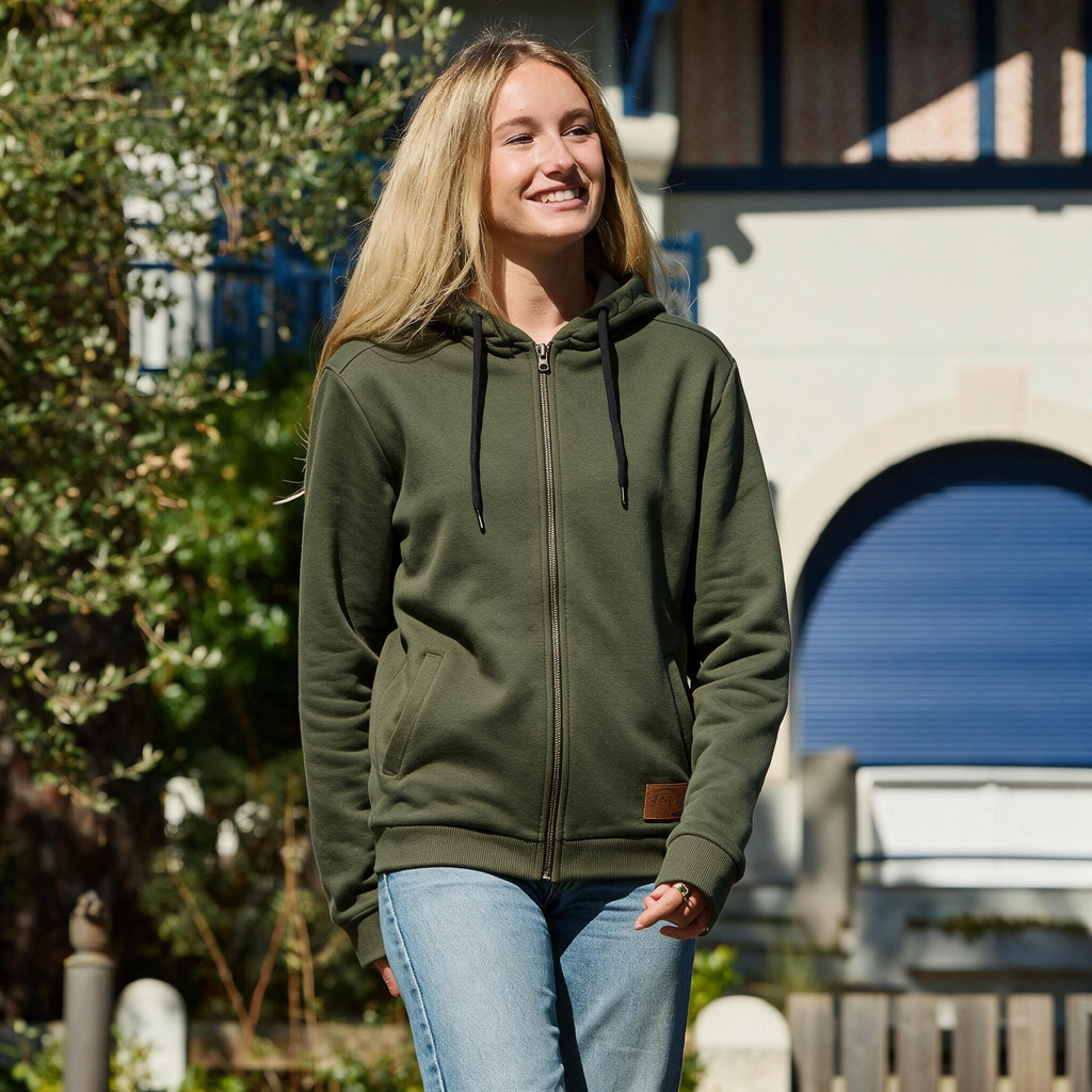 VESTE SWEAT FEMME COCOTTE KAKI