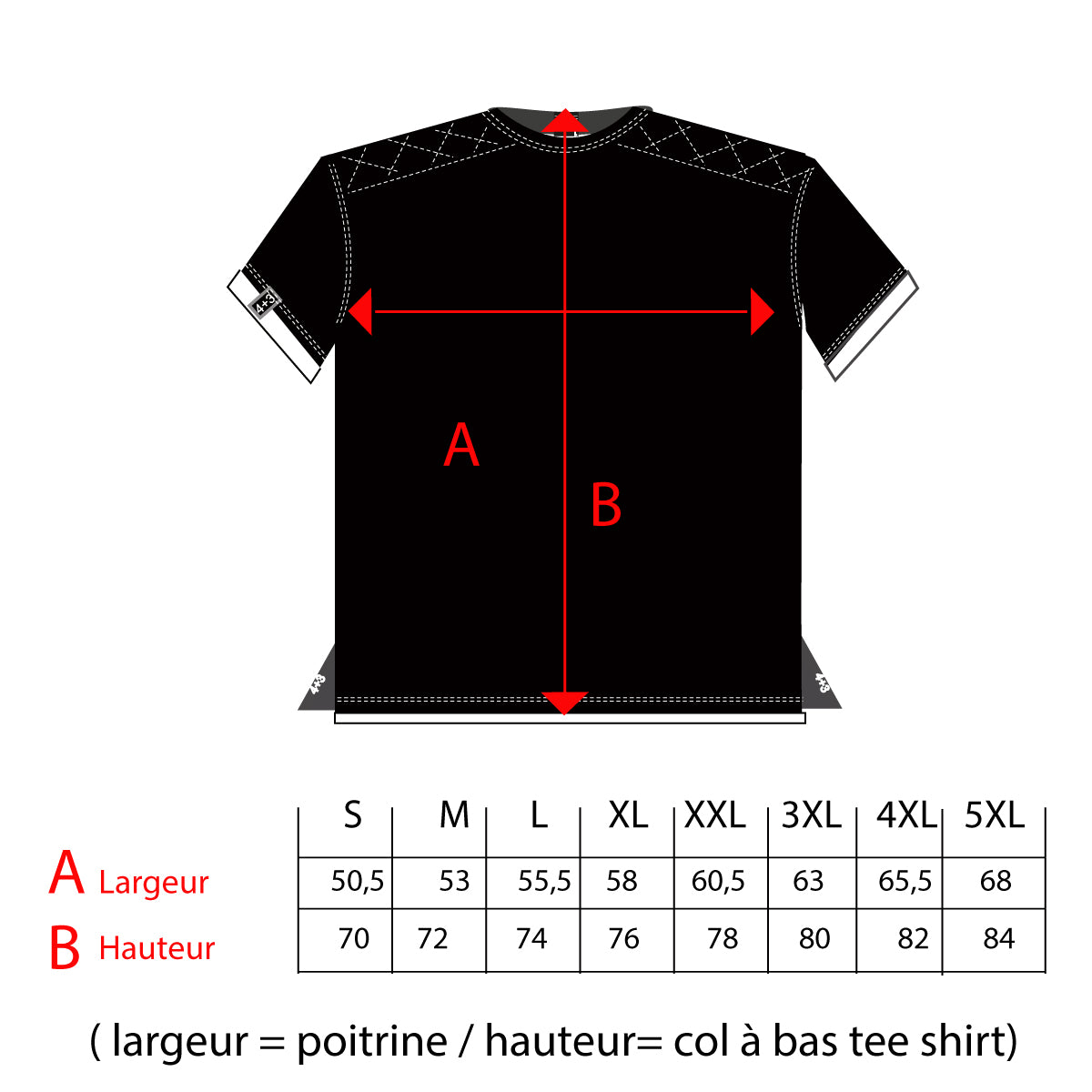Guide des tailles – Tee-shirt Homme Rugby Classic